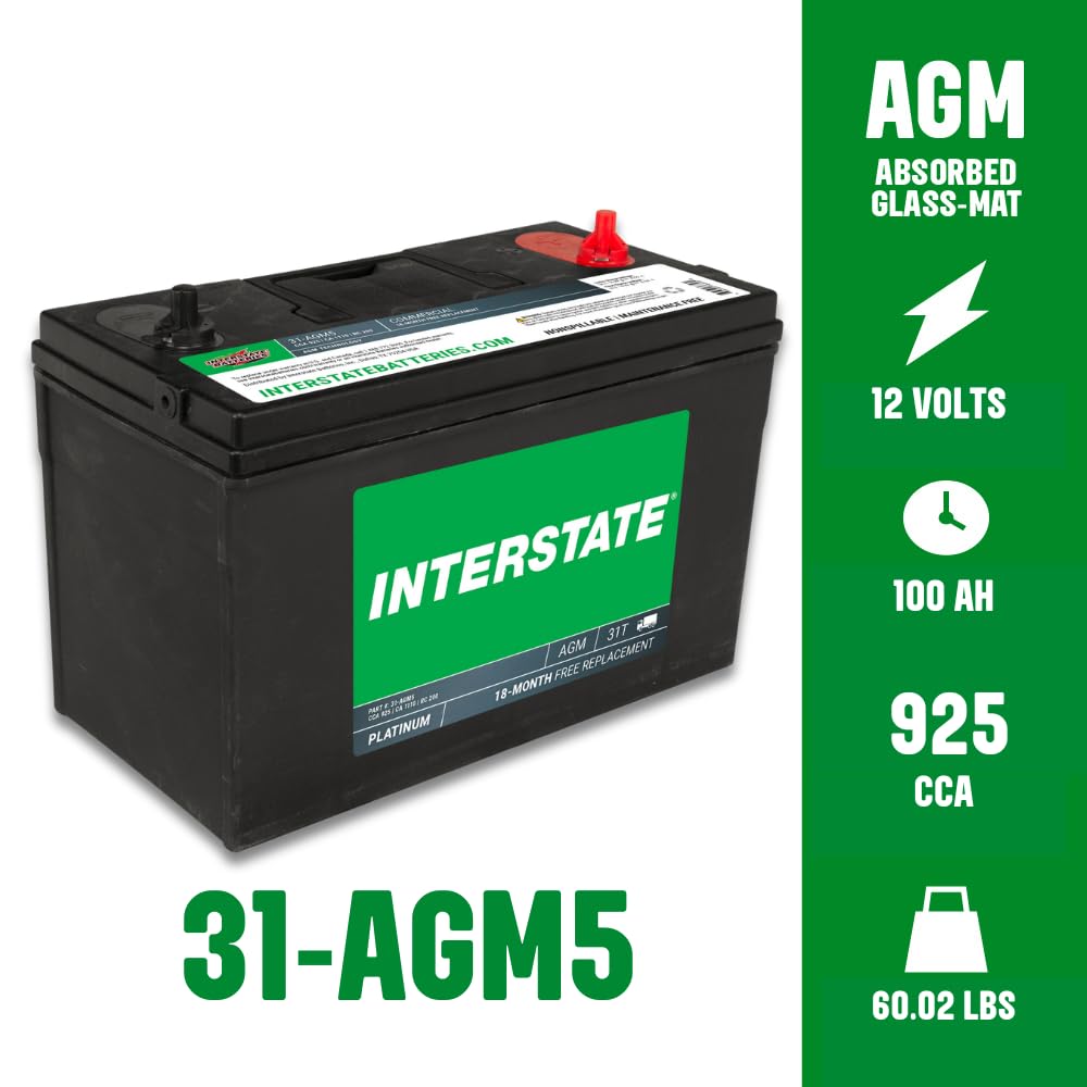 12V 100Ah Group 31 AGM Marine/RV Battery R69736