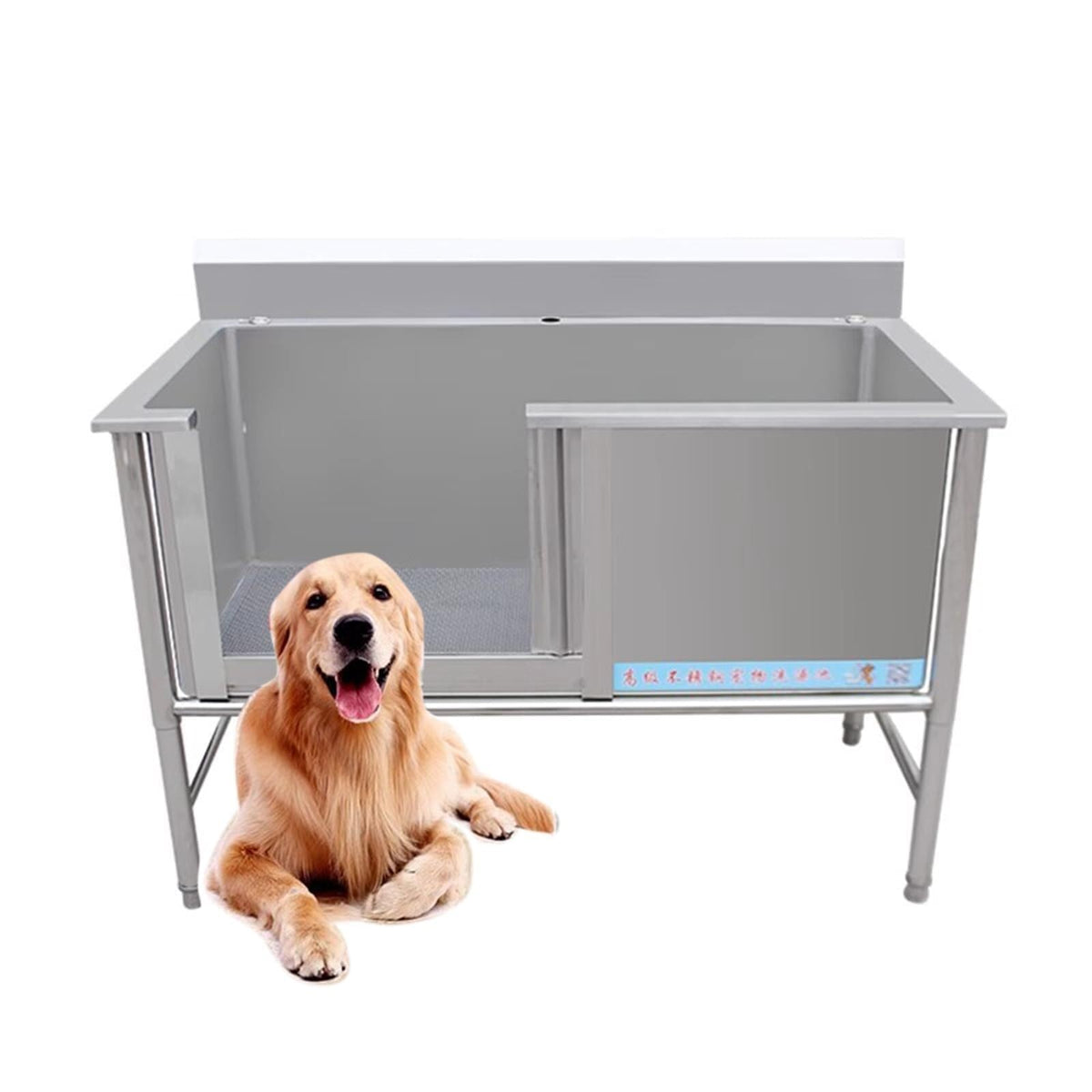 Stainless Steel Dog Grooming Tub with Sliding Door Q15223