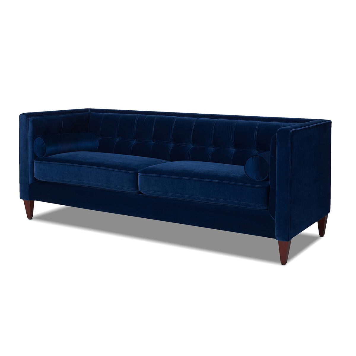 Navy Blue Velvet Tufted Sofa Y79388