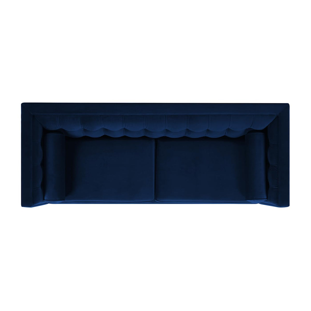 Navy Blue Velvet Tufted Sofa Y79388