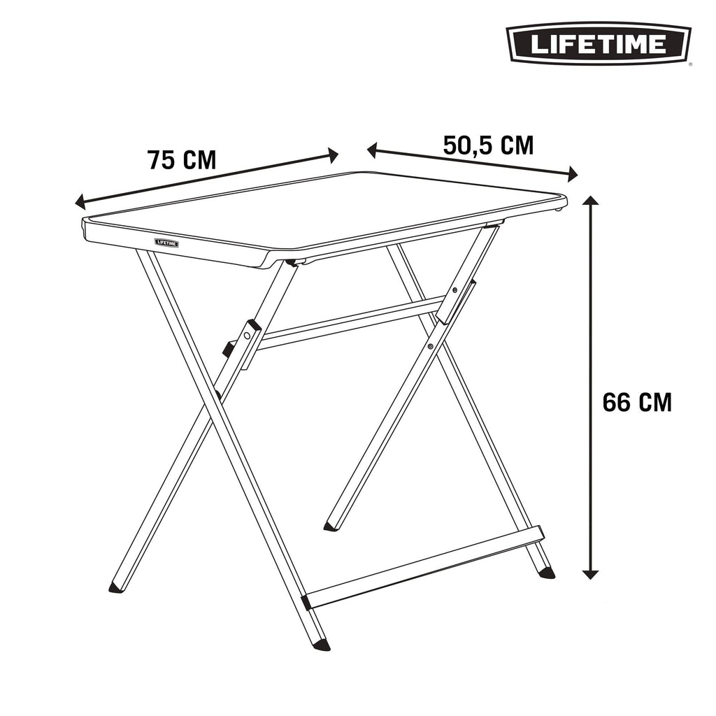 Small Folding Table, Portable Plastic Black 30 Inch T980204