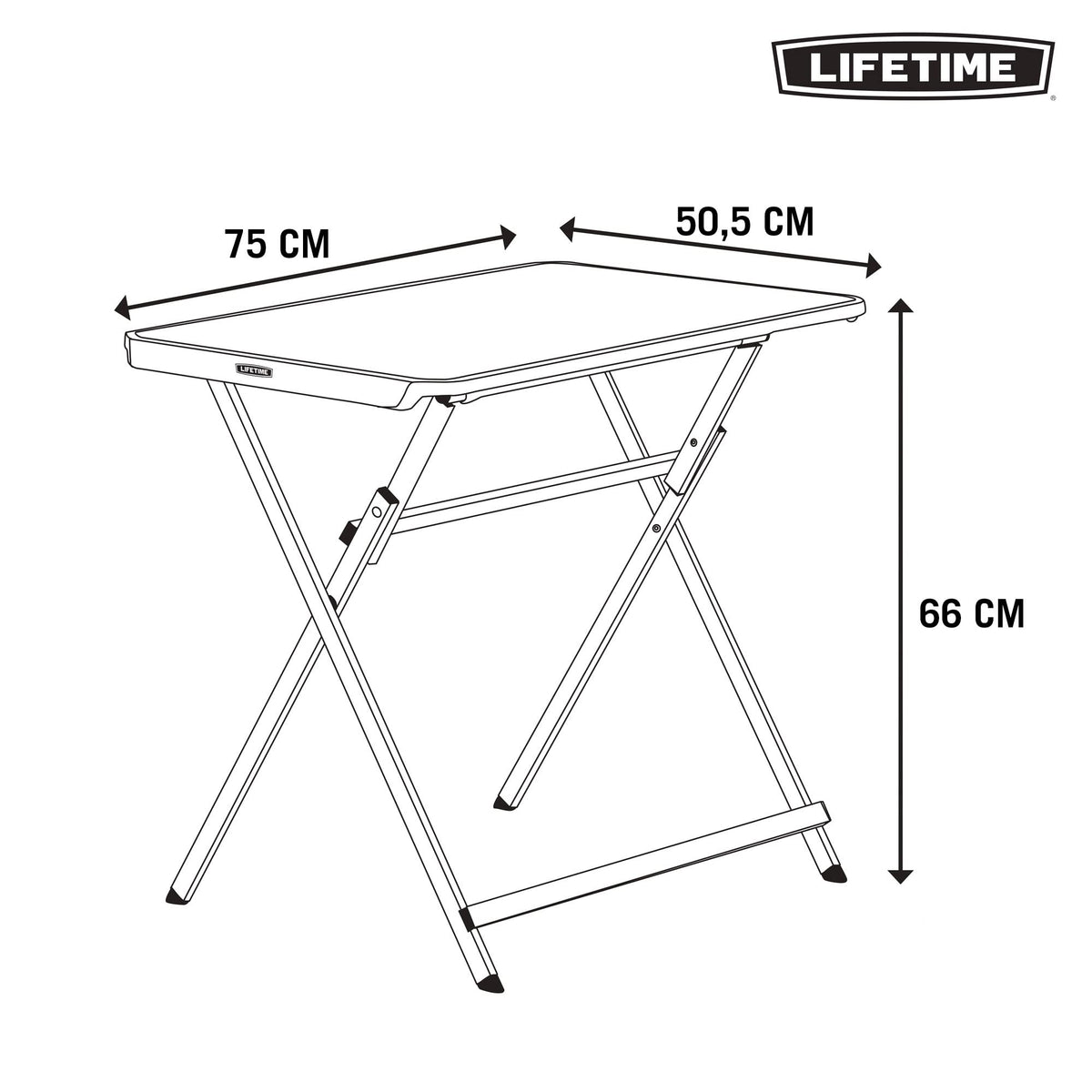 Small Folding Table, Portable Plastic Black 30 Inch T980204
