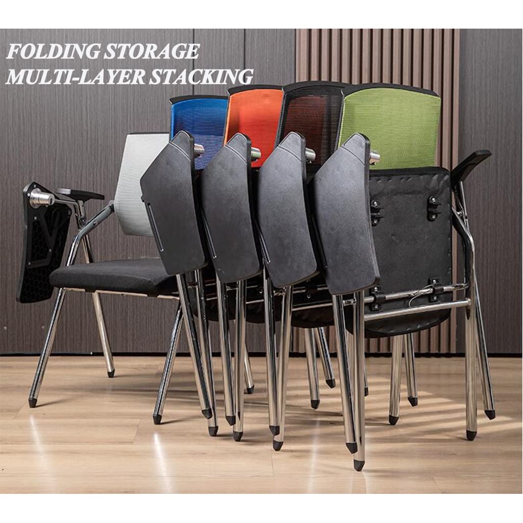 Orange Mesh Foldable Student Chair with Desk and Cup Holder M71769