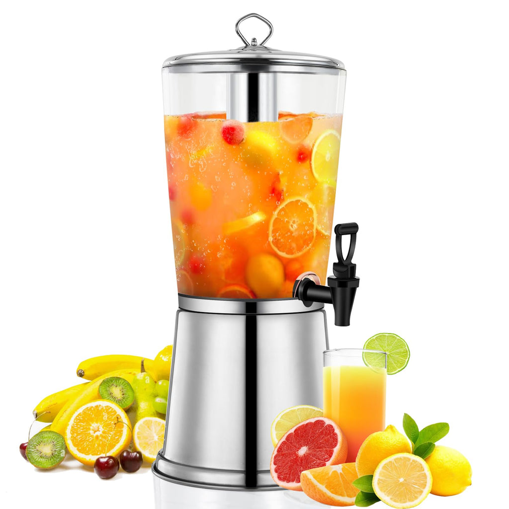 2 Gallons Stainless Steel Beverage Dispenser with Stand and Spigot O570466