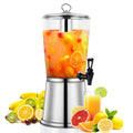 2 Gallons Stainless Steel Beverage Dispenser with Stand and Spigot O570466
