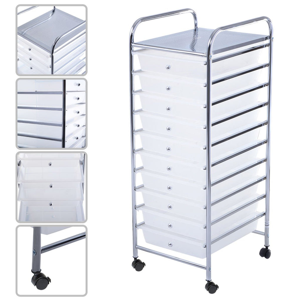 10 Drawer Rolling Storage Cart F6833