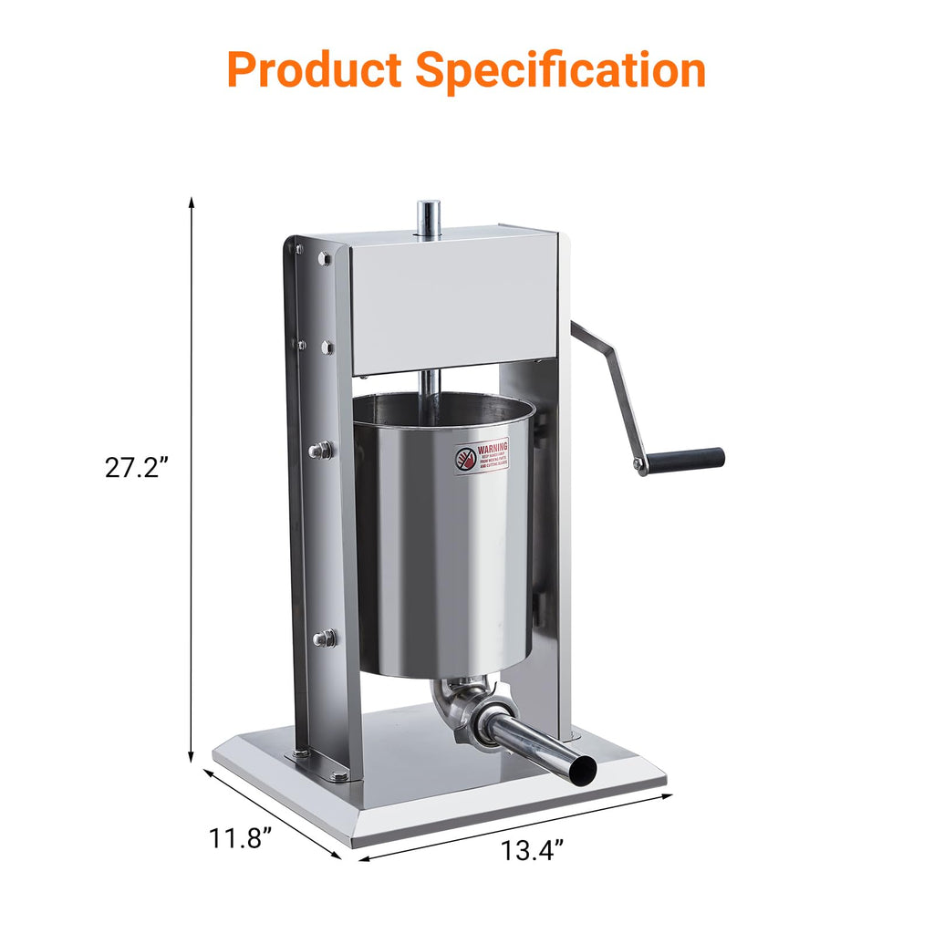5L Stainless Steel Manual Sausage Stuffer V56946