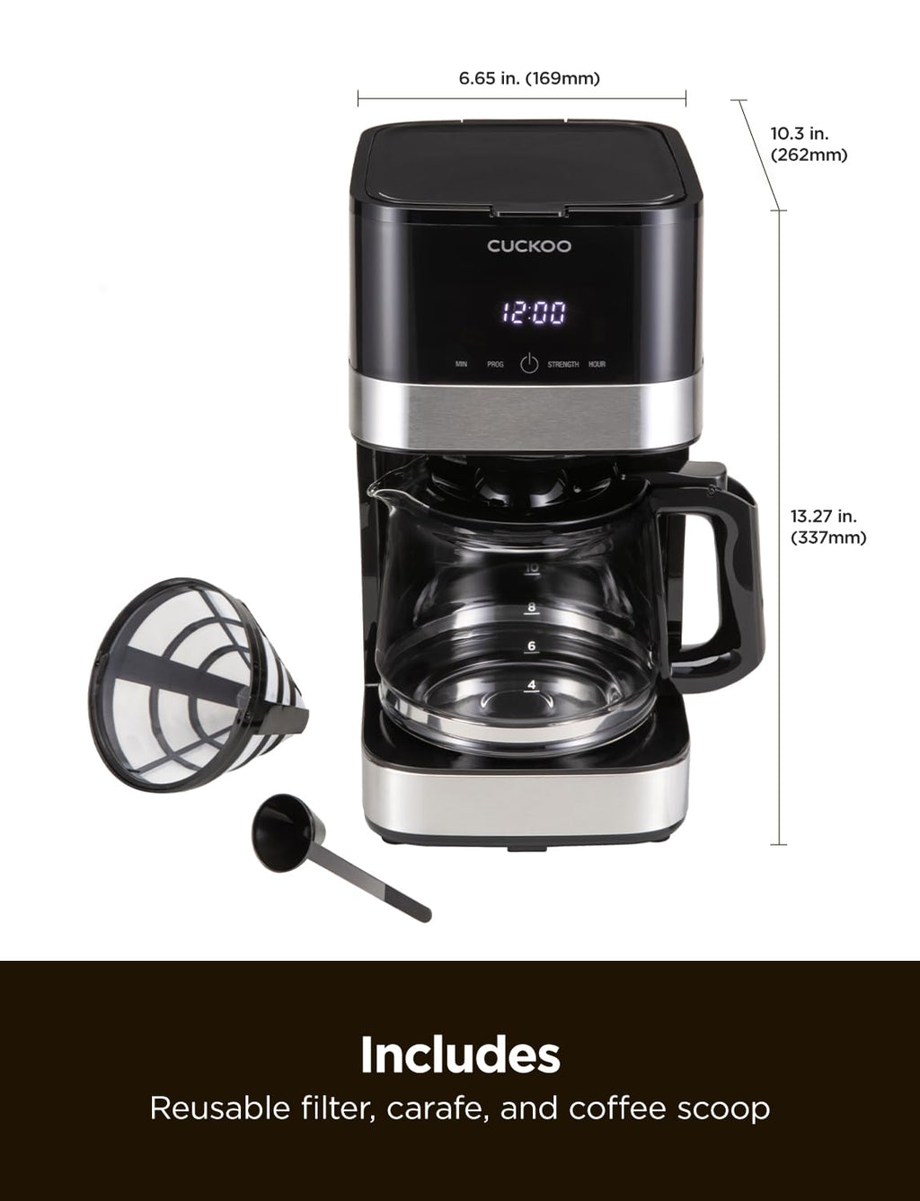 10-Cup Programmable Drip Coffee Maker with Glass Pot V781