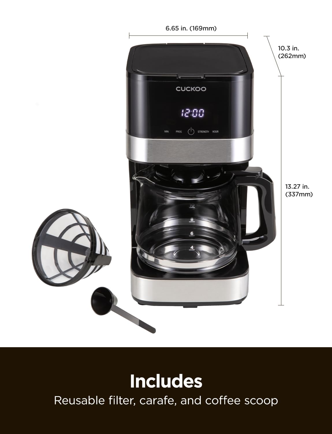 10-Cup Programmable Drip Coffee Maker with Glass Pot V781