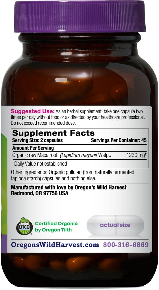 Organic Maca Root Herbal Supplement, 90 Count R870997