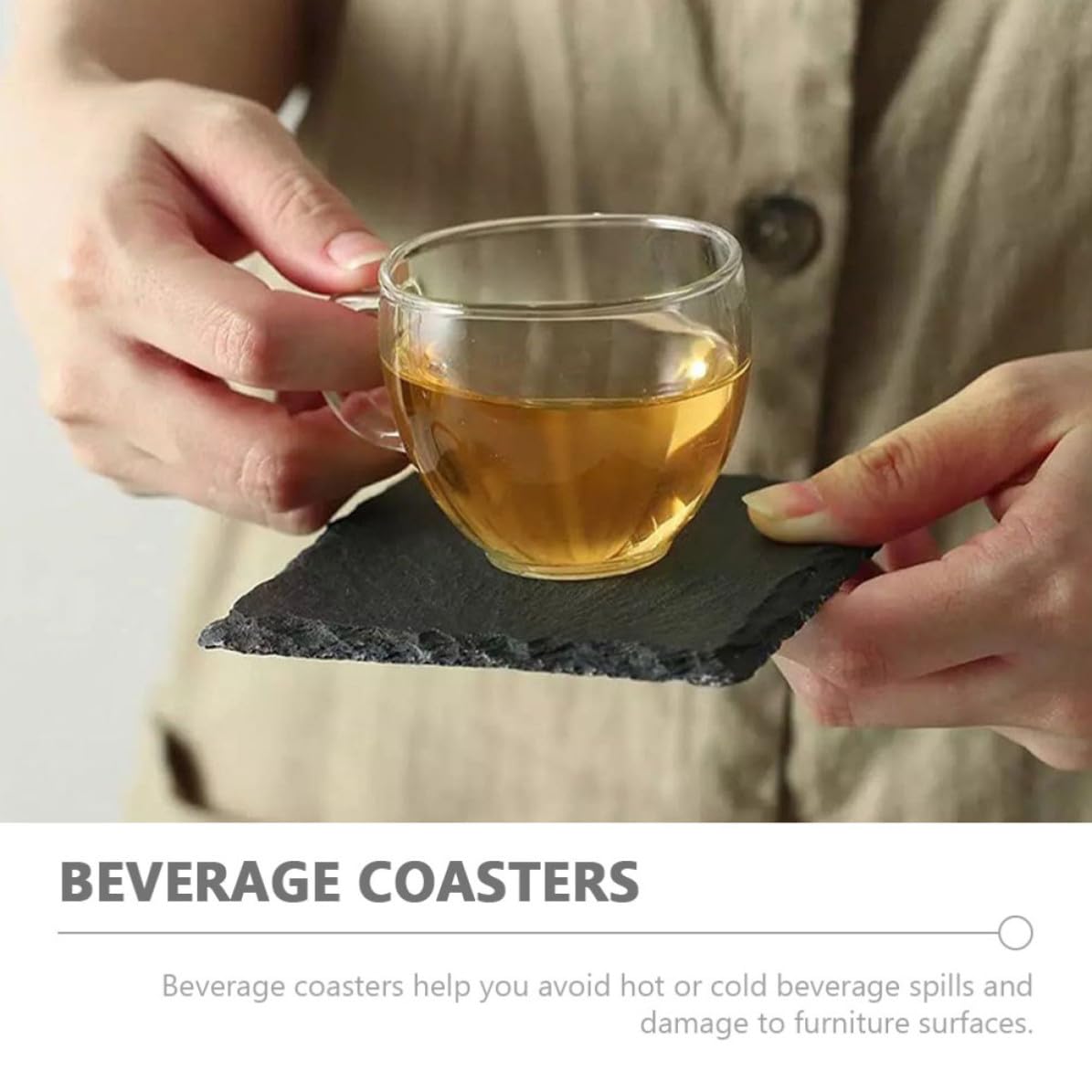 12pcs Natural Coasters P615059