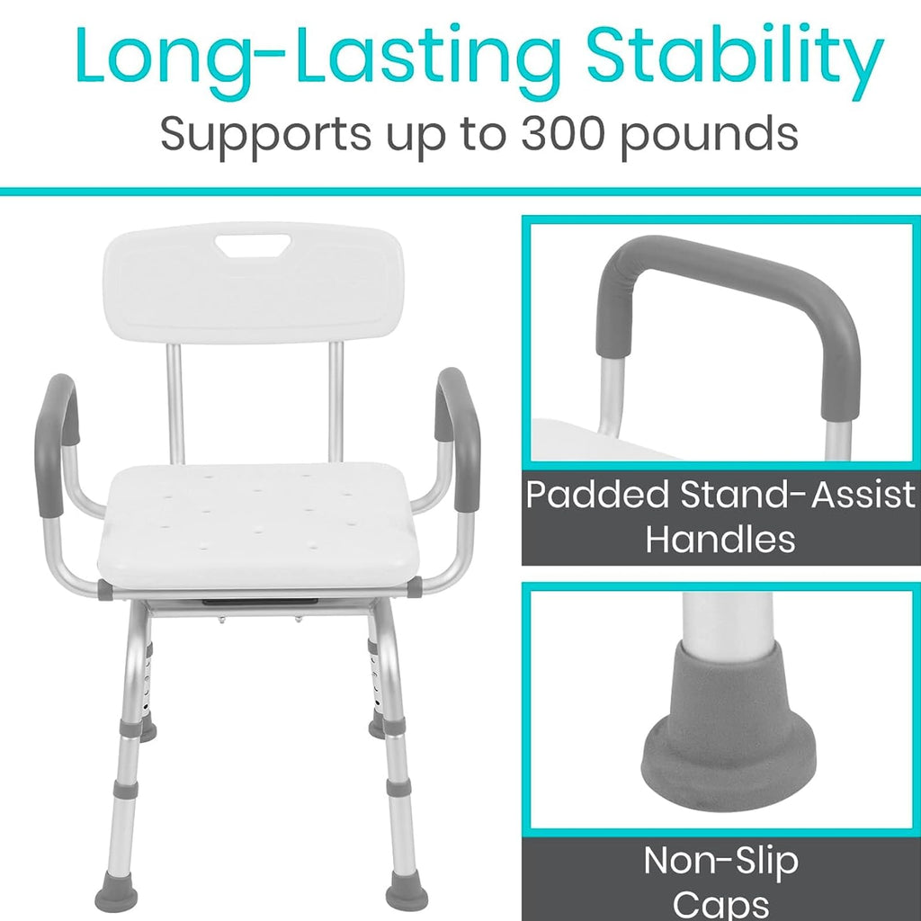 Swivel Shower Chair with Removable Back & Arms G477572