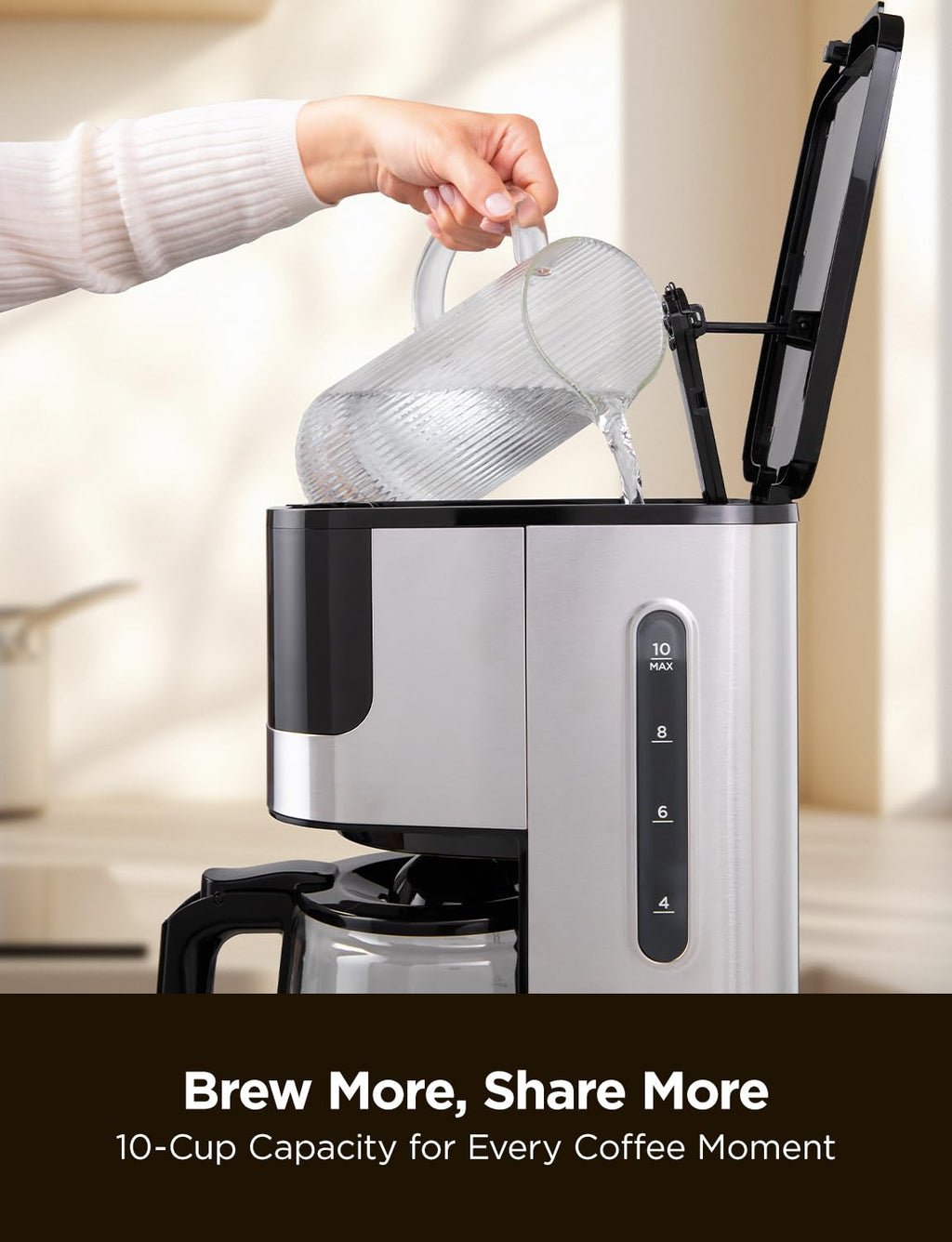 10-Cup Programmable Drip Coffee Maker with Glass Pot V781