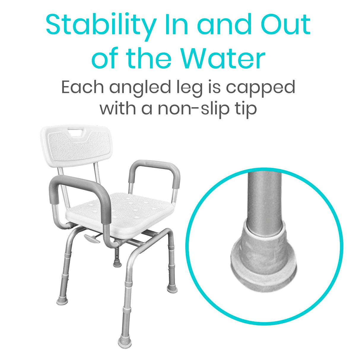Swivel Shower Chair with Removable Back & Arms G477572