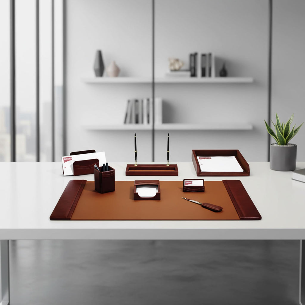 8-Piece Leather Desk Set R890