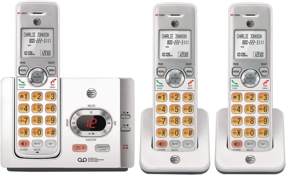 Cordless Phone with 3 Handsets and Answering System O27816