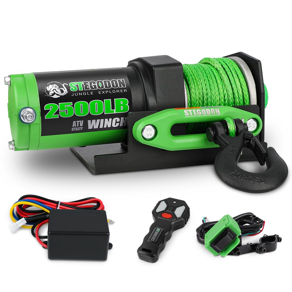 2500 lb. 12V Waterproof Synthetic Rope Electric Winch P9884