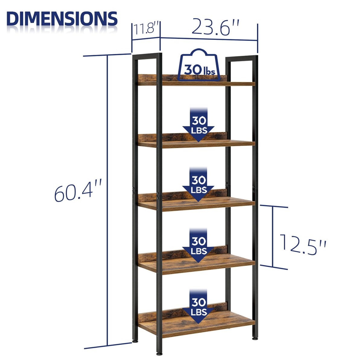 5 Tier Freestanding Bookshelf R231189