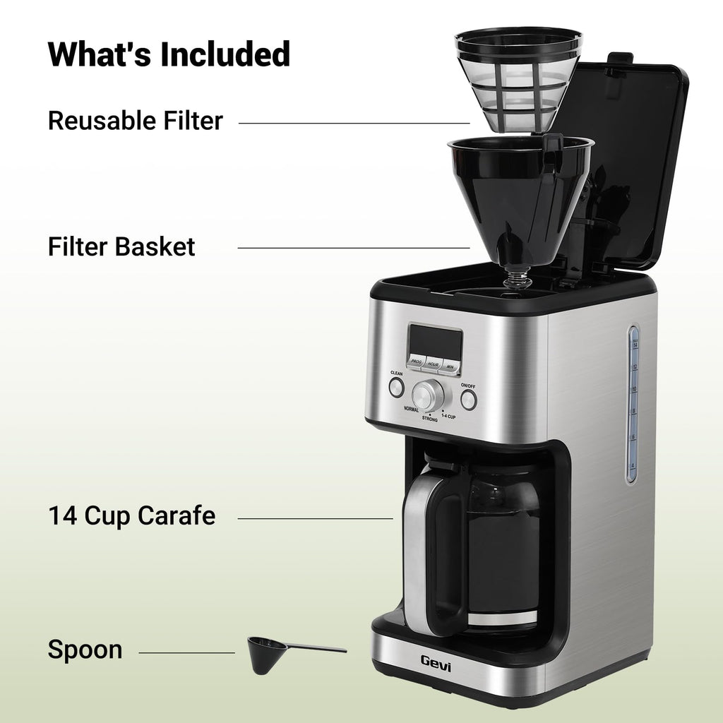 14 Cup Programmable Drip Coffee Maker with Glass Carafe N41397