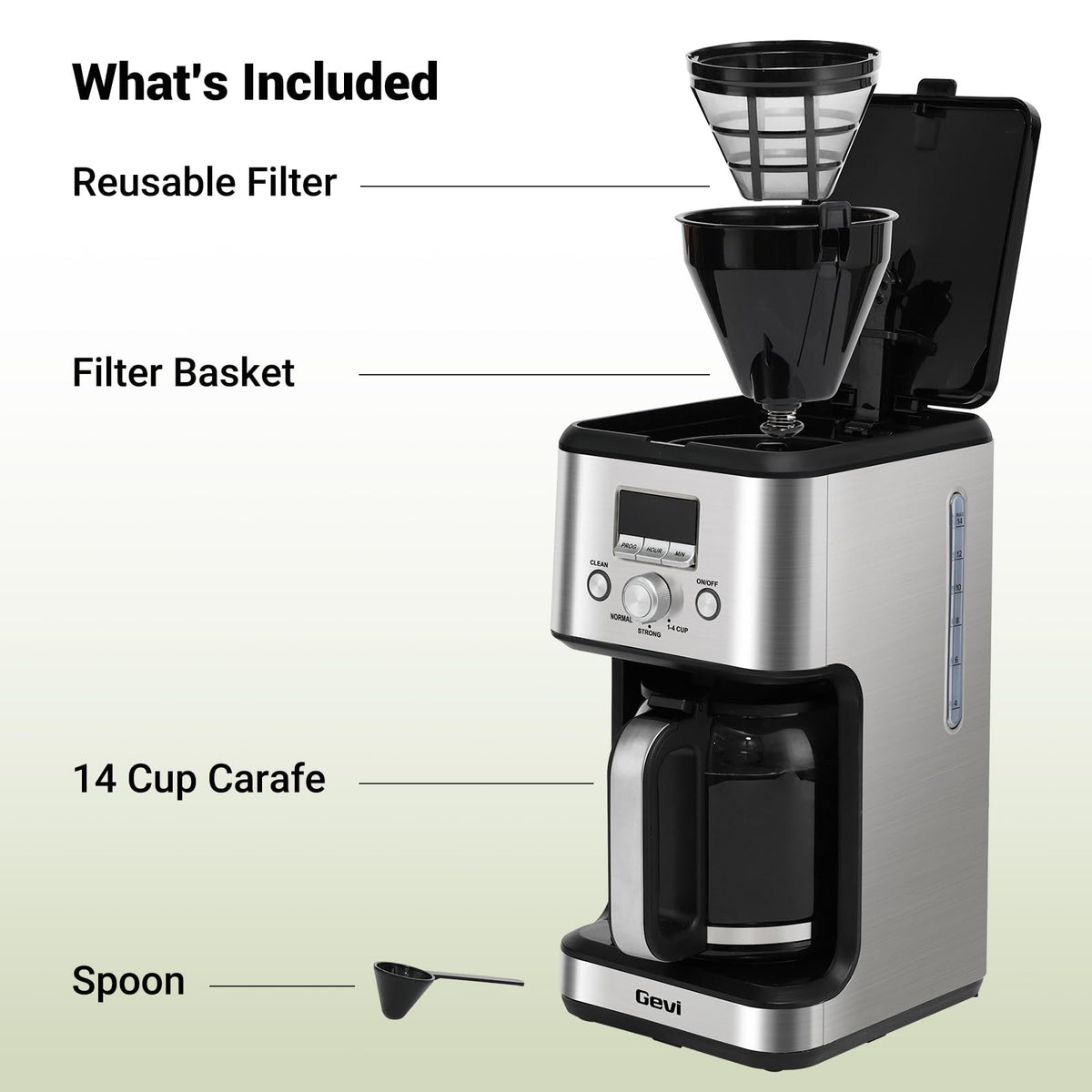 14 Cup Programmable Drip Coffee Maker with Glass Carafe N41397