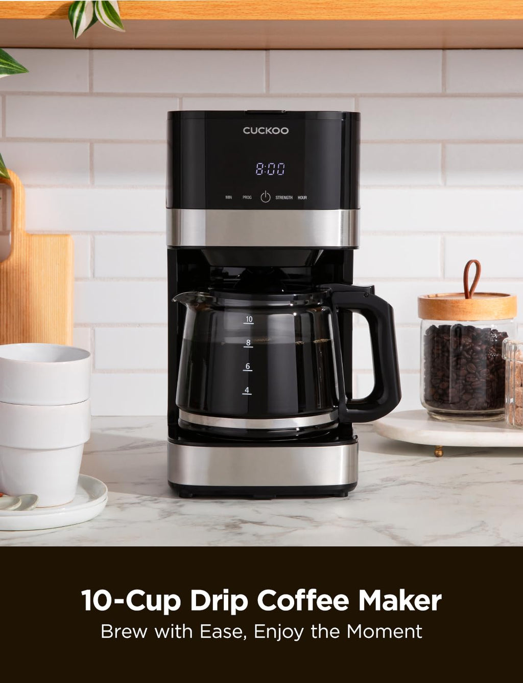 10-Cup Programmable Drip Coffee Maker with Glass Pot V781
