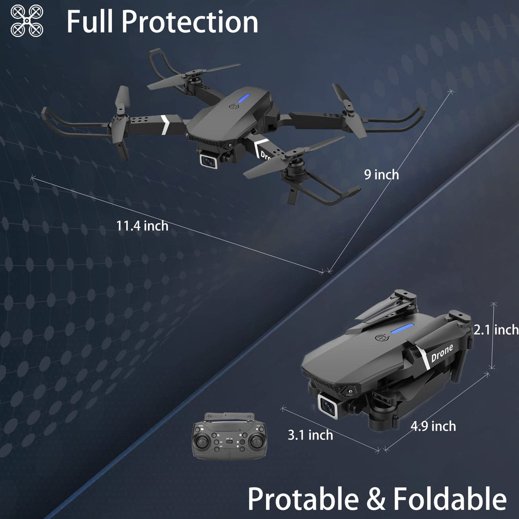 Foldable RC Quadcopter Drone with 1080P Camera, 2 Batteries, Carrying Case W707926