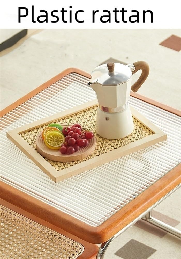 Square Coffee Table Set of 2 Rattan N73392