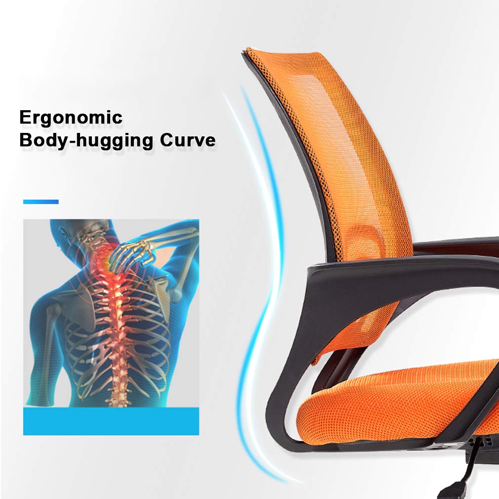 Orange Mesh Office Chair with Lumbar Support N64075