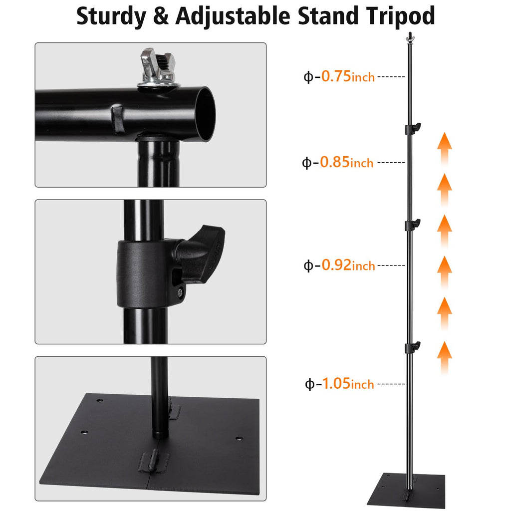 Adjustable Photography Backdrop Stand Kit 10ft x 8.5ft with Clamps and Carrying Bag B4219