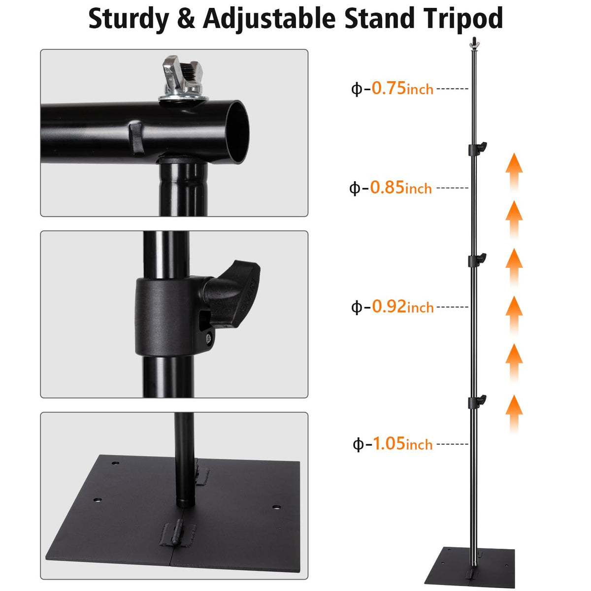 Adjustable Photography Backdrop Stand Kit 10ft x 8.5ft with Clamps and Carrying Bag B4219