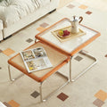 Square Coffee Table Set of 2 Rattan N73392