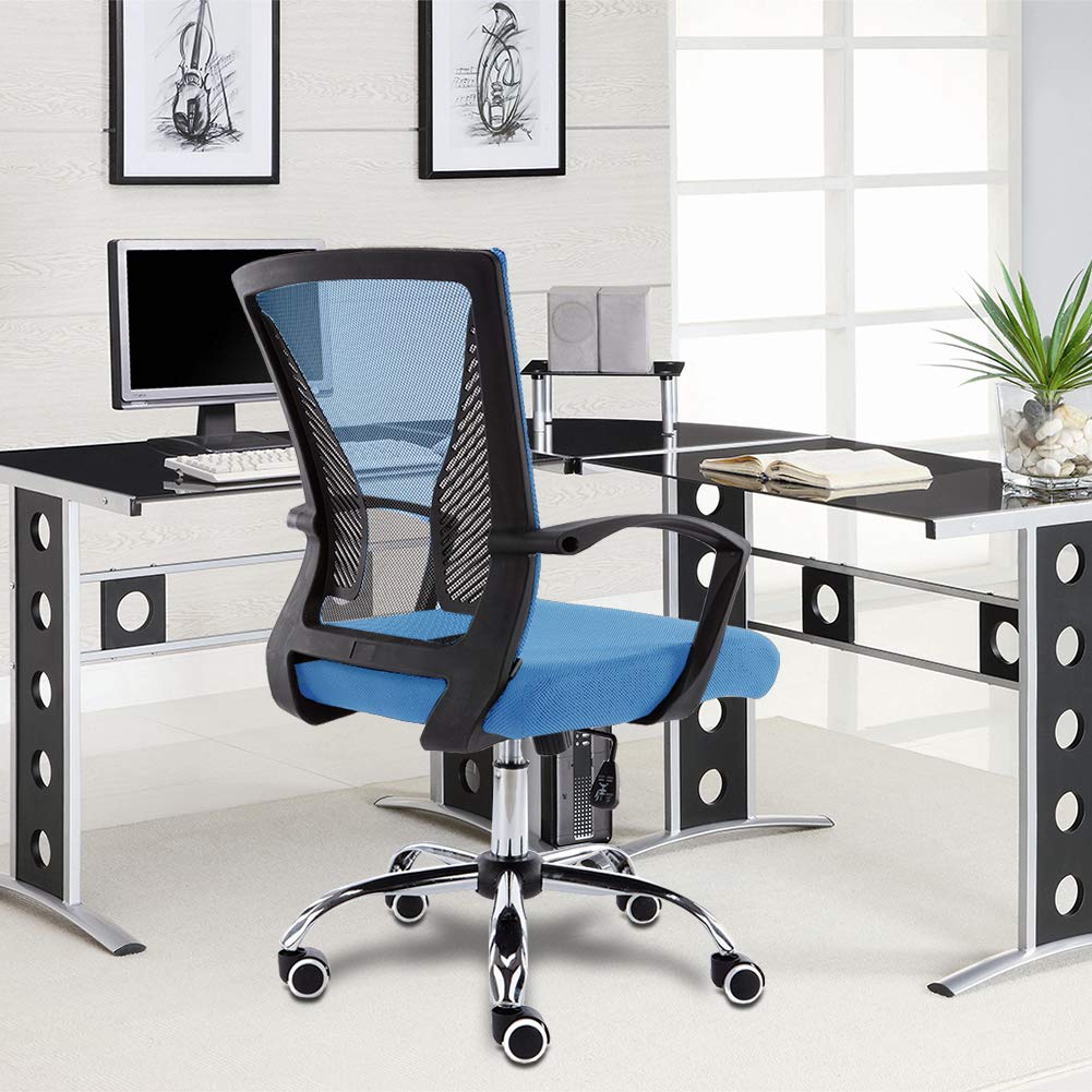 Black Blue Ergonomic Mesh Office Chair Y686060