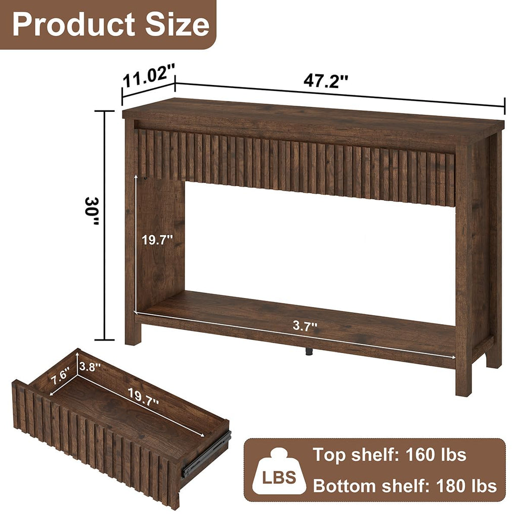 47" Fluted Console Table with Drawers Z894185