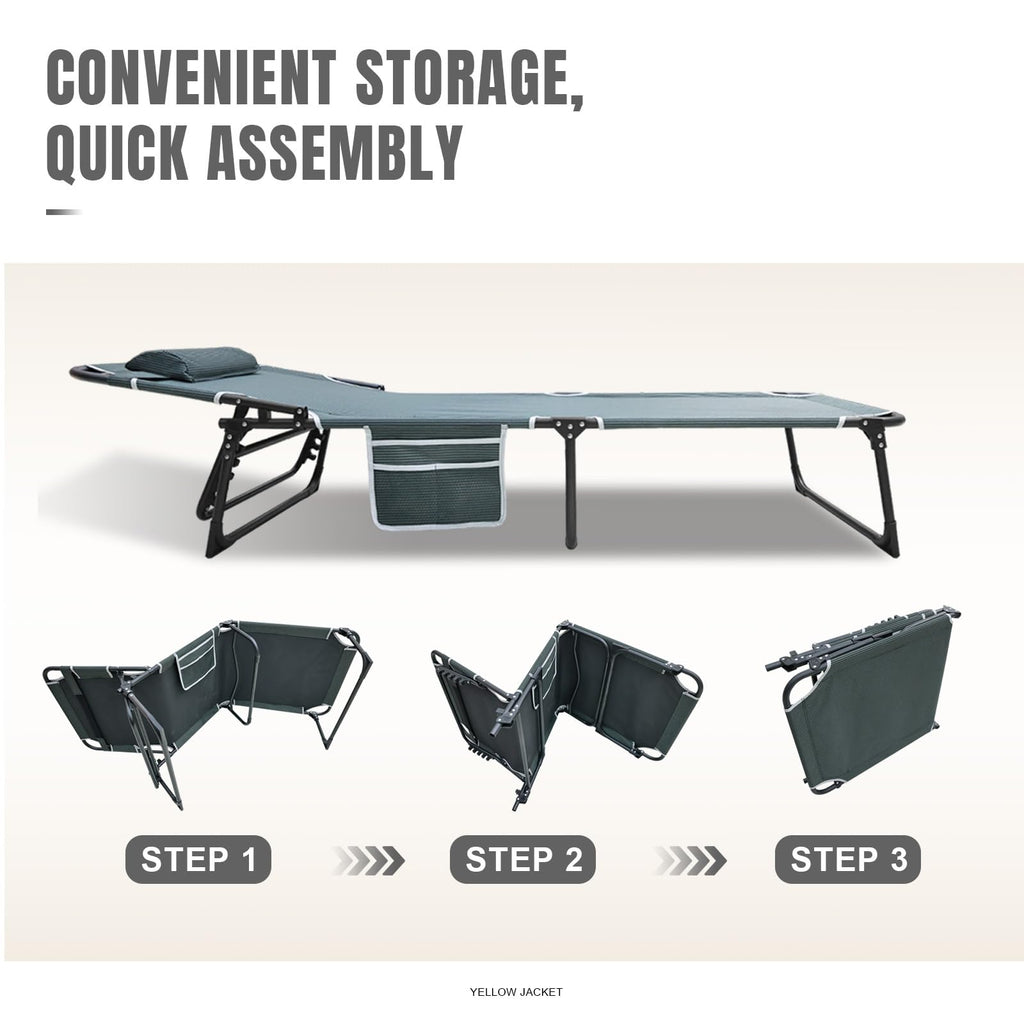 Folding Camping Cot with Mattress and Pillow W2594