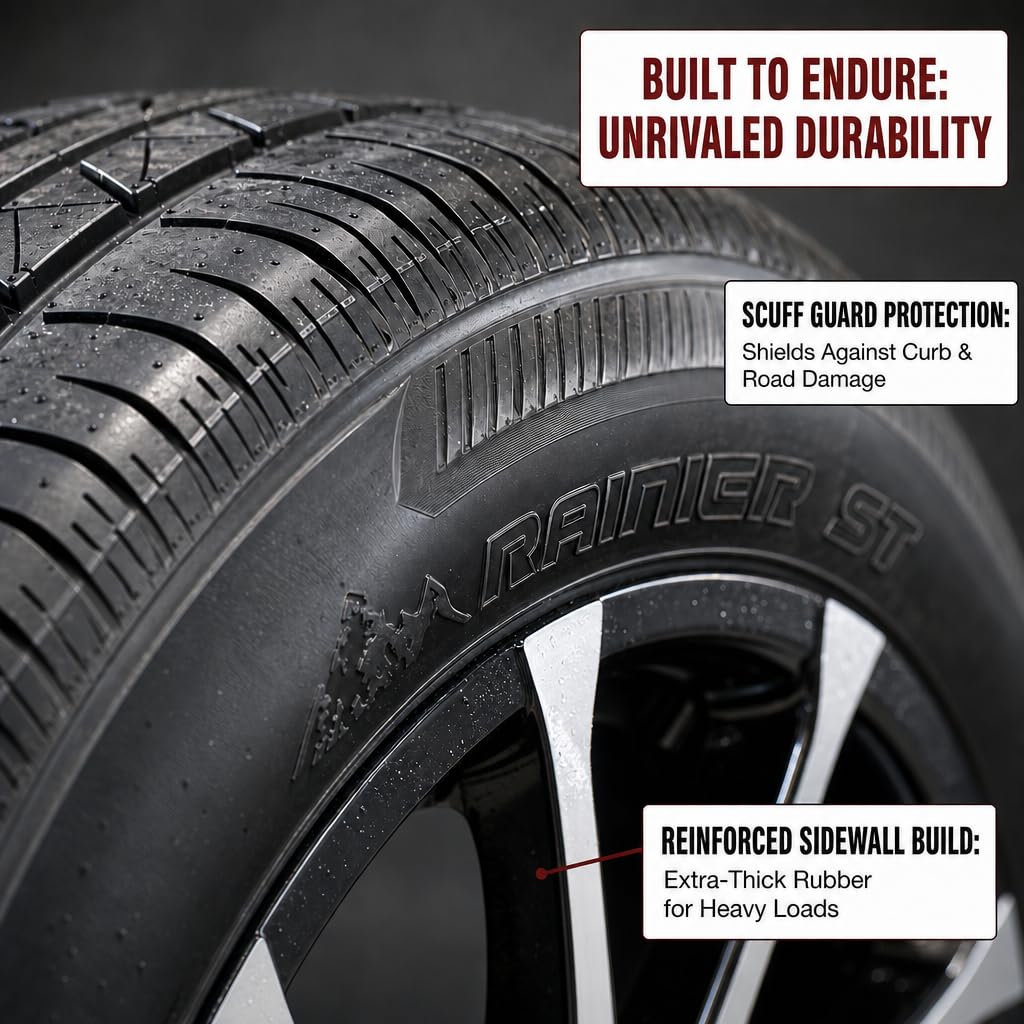 2-Pack Radial Trailer Tire Rim Assembly ST205/75R15 5 Lug Black E612