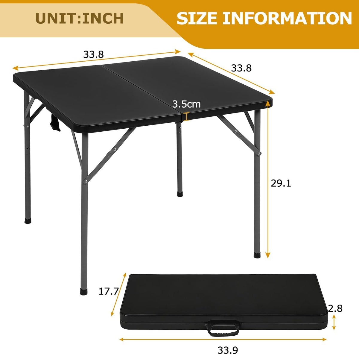 34" Black Folding Card Table X249