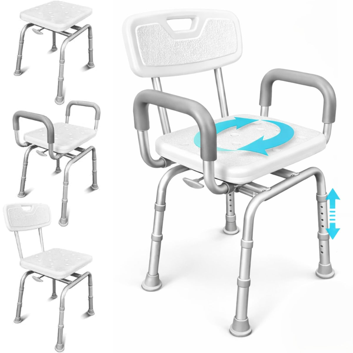 Swivel Shower Chair with Removable Back & Arms G477572