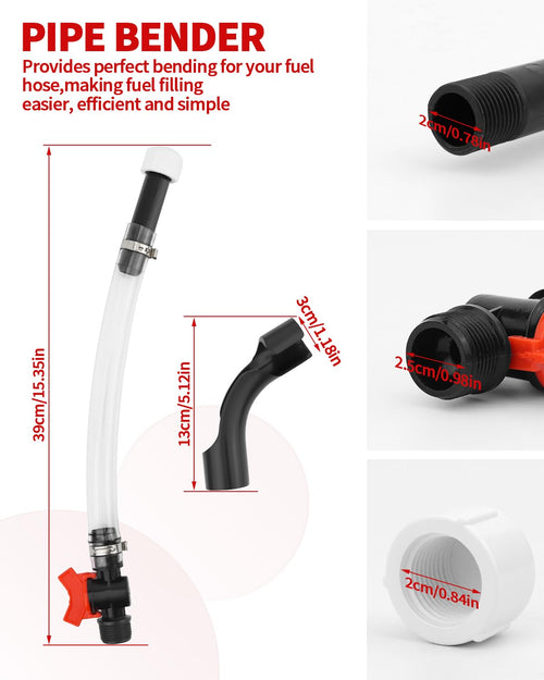 15 Inch Fuel Filler Hose Spout Replacement with Ball Valve A989737