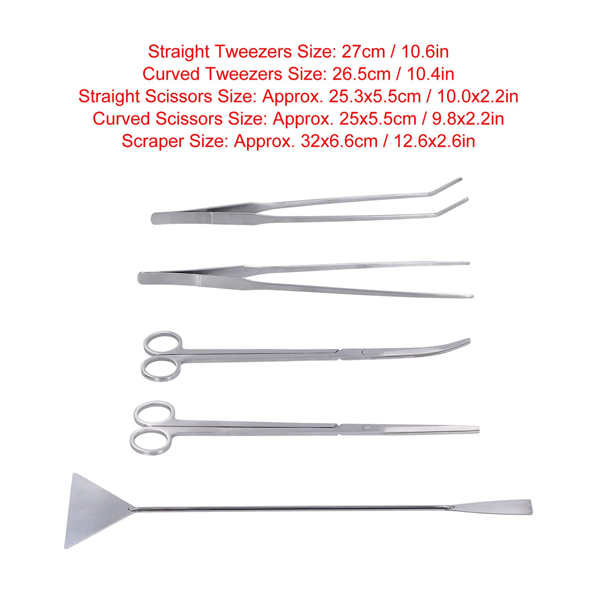 5 in 1 Stainless Steel Aquarium Cleaning Tool Kit R46234