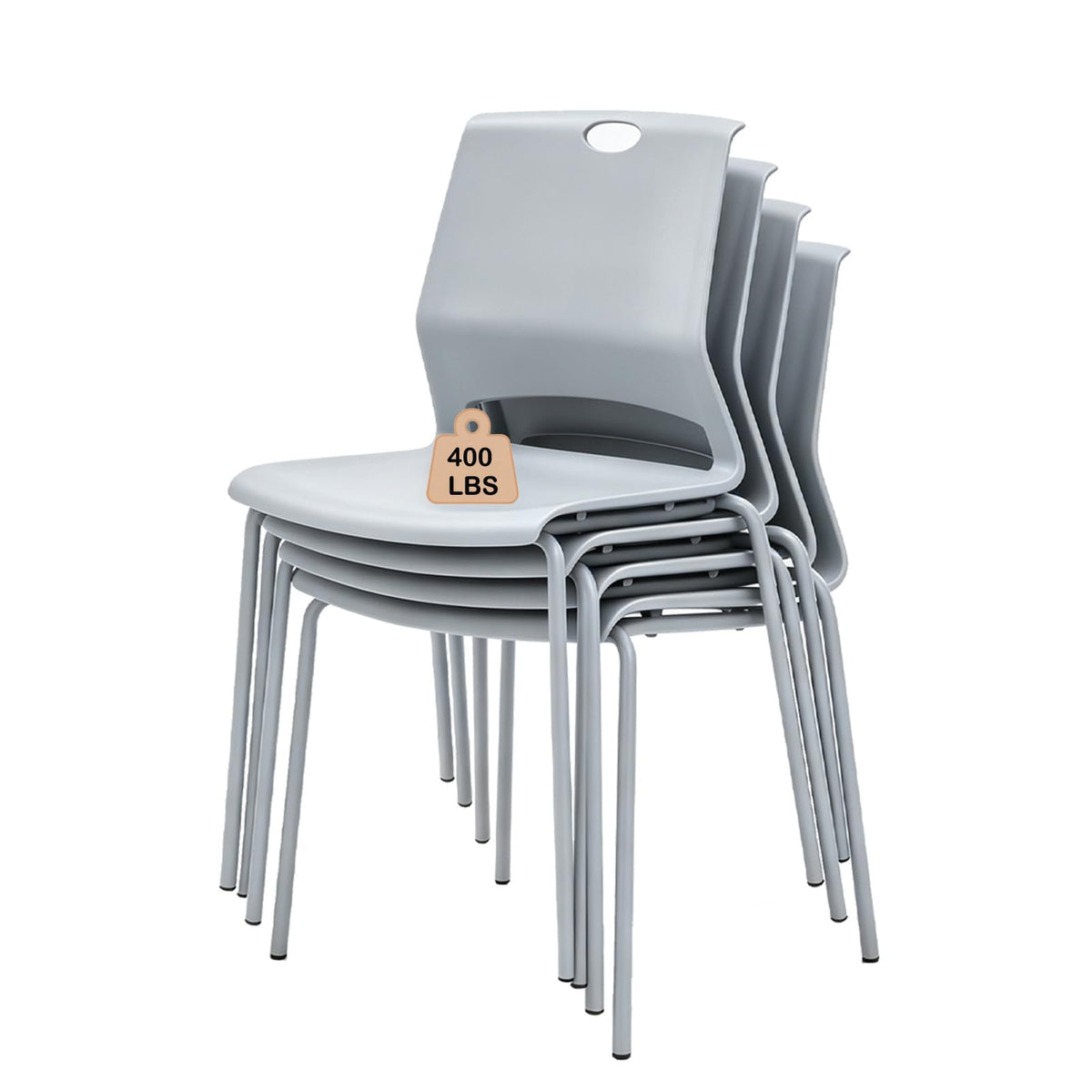 Grey Stacking Guest Chairs Set of 4 N891404