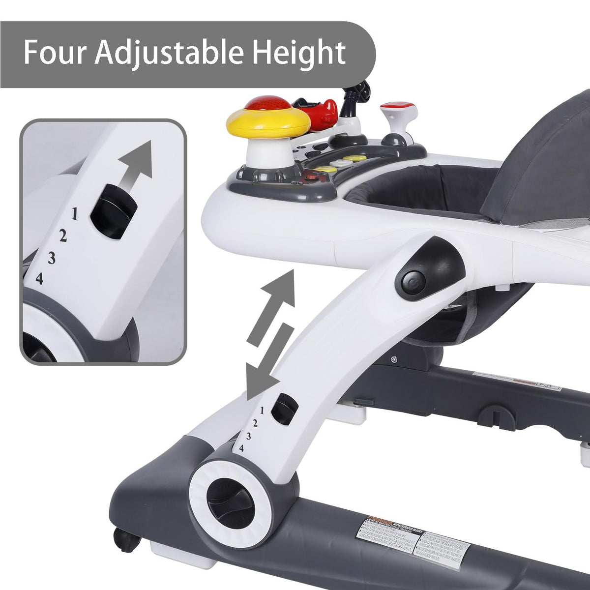 5 in 1 Baby Activity Walker with Wheel, Music & Lights D621