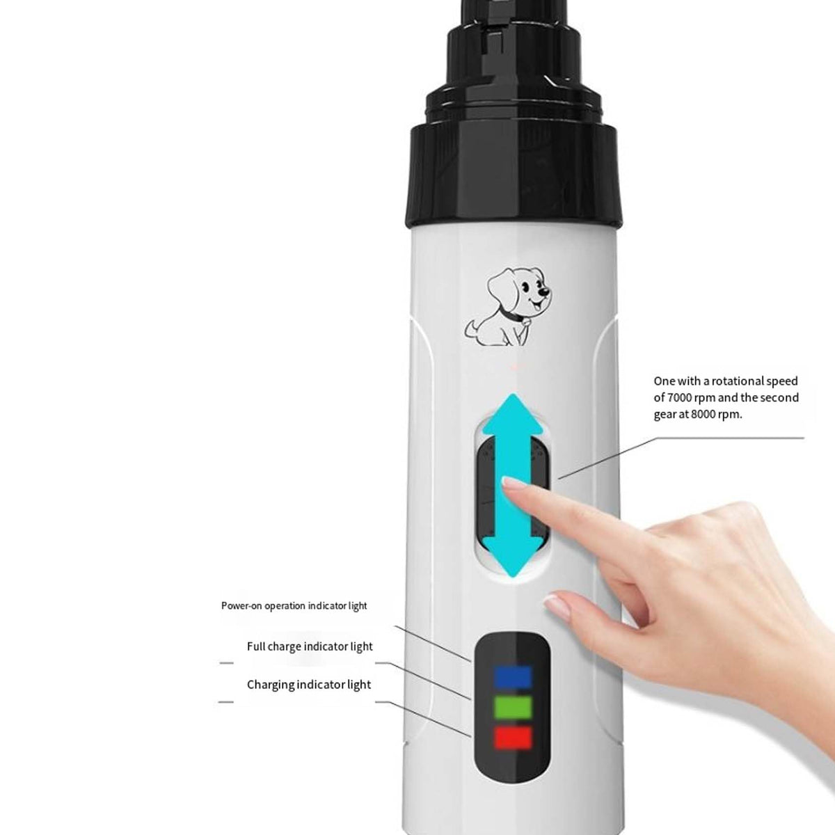 Silent Dog Nail Grinder with LED Light I169765