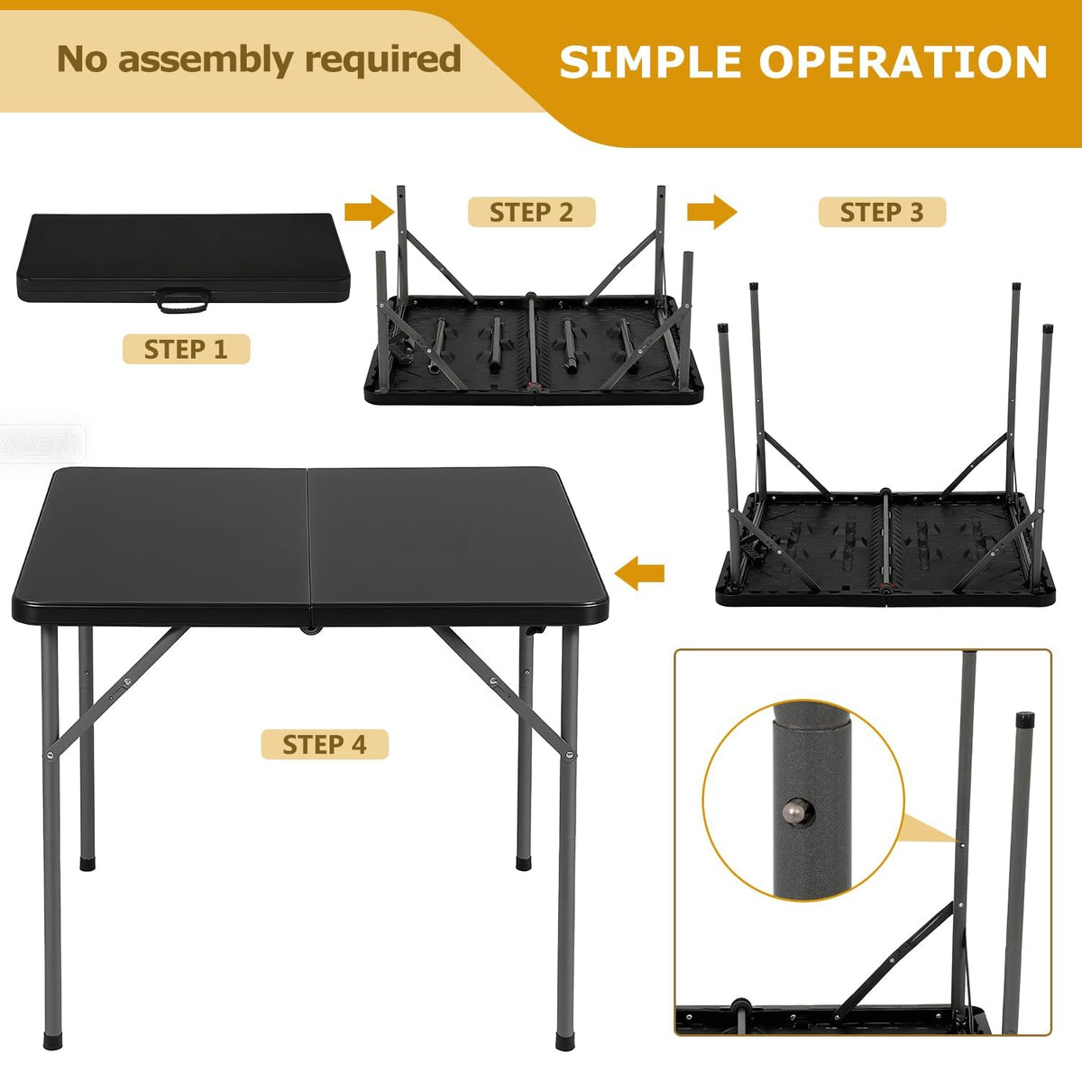 34" Black Folding Card Table X249