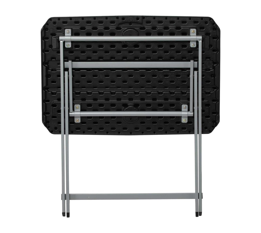Small Folding Table, Portable Plastic Black 30 Inch T980204