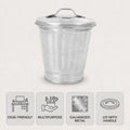 Silver Mini Galvanized Trash Can with Lid D373961