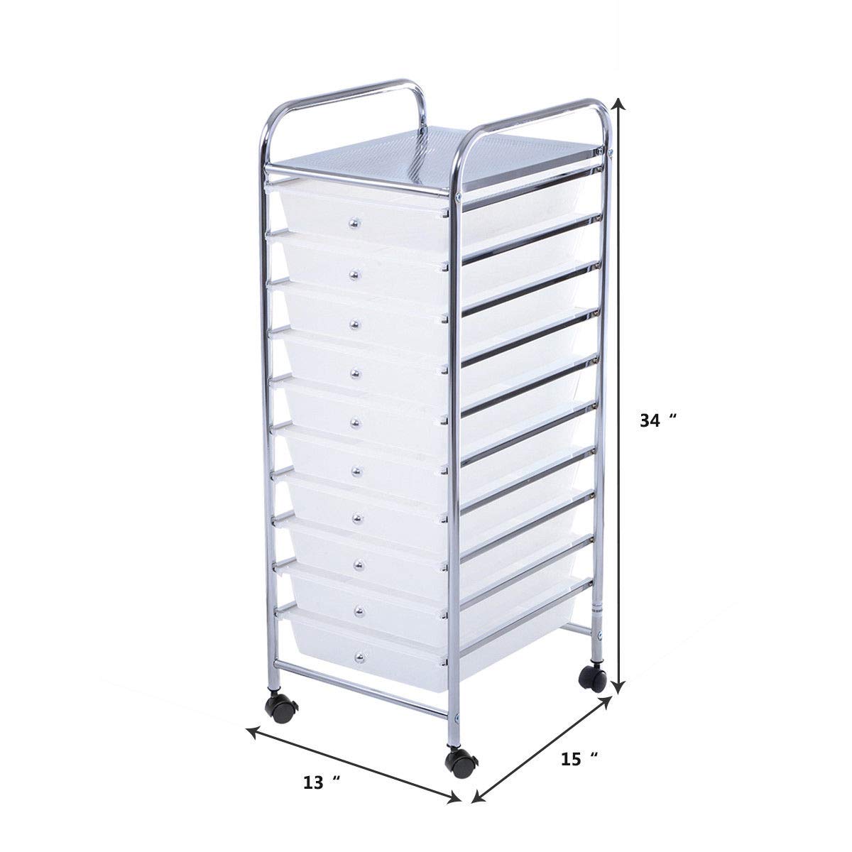 10 Drawer Rolling Storage Cart F6833
