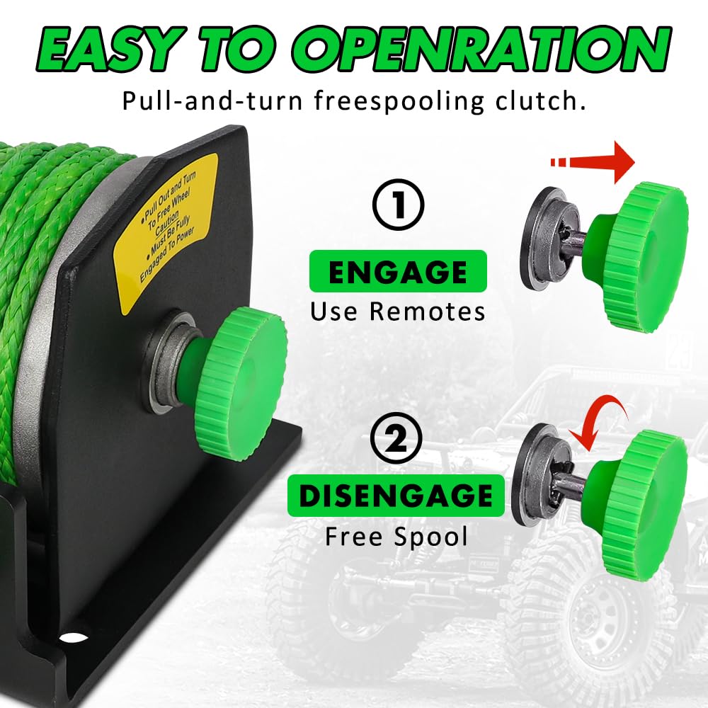 2500 lb. 12V Waterproof Synthetic Rope Electric Winch P9884