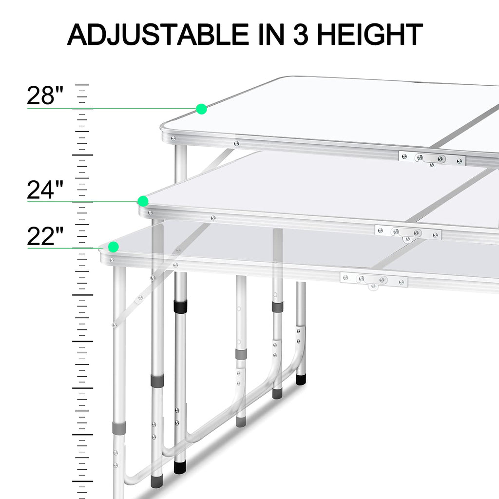 4 FT Aluminum Height Adjustable Folding Camping Table T277