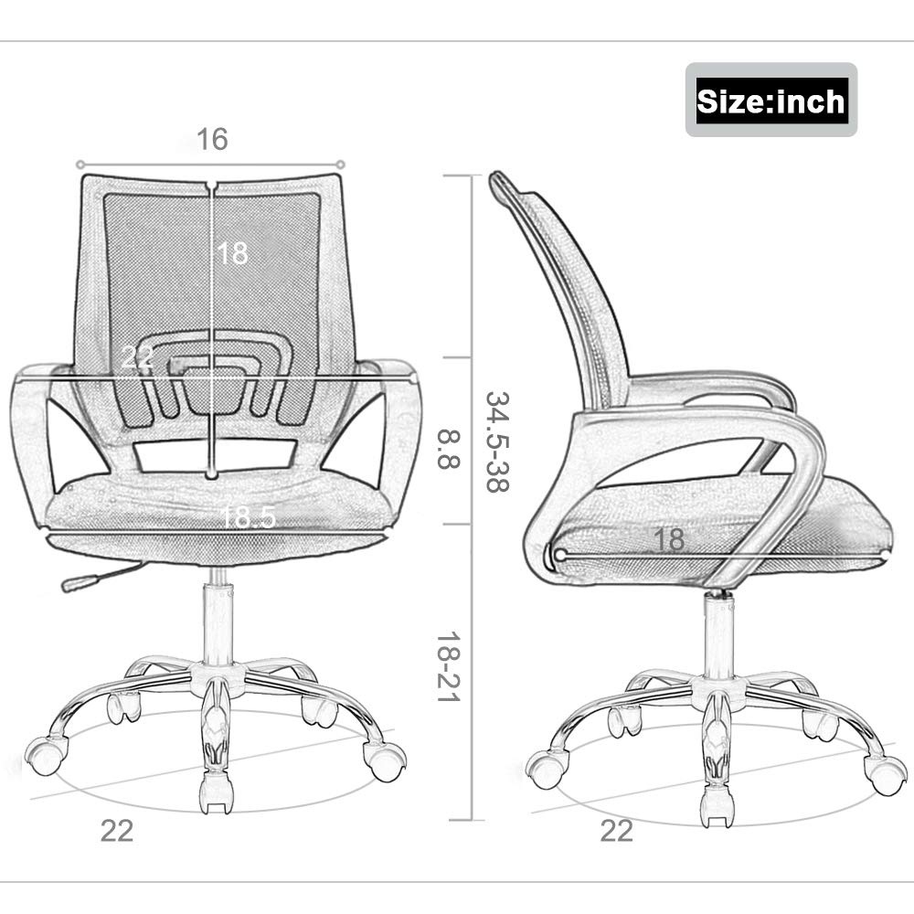 Orange Mesh Office Chair with Lumbar Support N64075