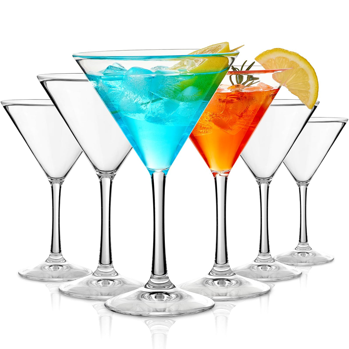 Clear 10 oz Plastic Martini Glasses Set of 6 F85222
